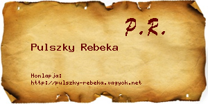 Pulszky Rebeka névjegykártya